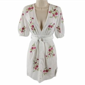 OSOS Elegant Embroidered Floral V-Neck  Dress